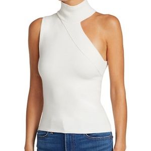 Calvin Klein Asymmetrical Turtleneck Top BLACK